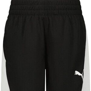 PUMA Boys' Core Essential Athletic Shorts, Black White 91203519 Size M